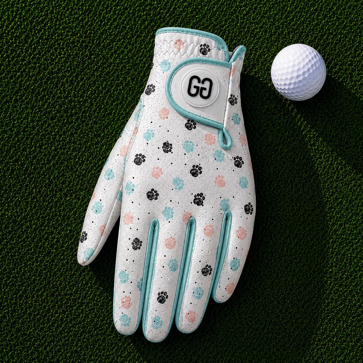 Pastel Paw Prints Golf Glove